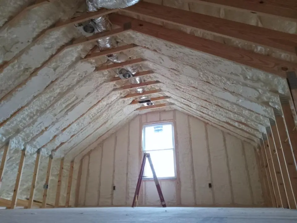 Spray foam roofing application for Crawl Space Insulation project in Lynchburg, Moore County